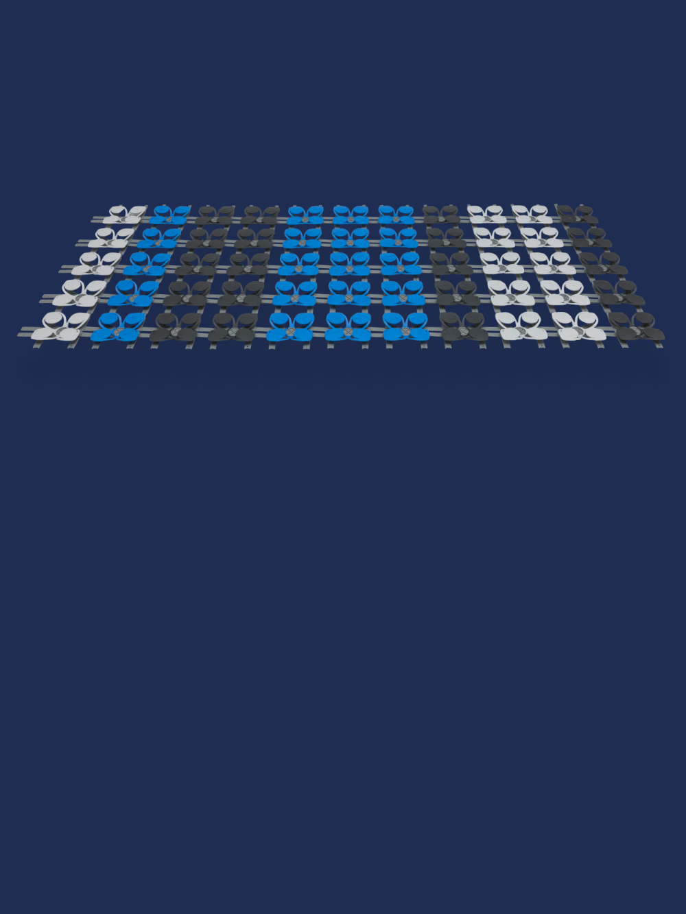 Seitenansicht CUBEcamp System Set auf blauem HIntergrund